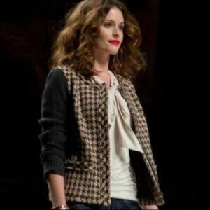 Cabi Houndstooth knit pattern Jacket (1514)